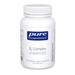 Вітамін B6 (комплекс), B6 Complex, Pure Encapsulations, 120 капсул - фото