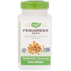 Пажитник, Fenugreek, Nature's Way, насіння, 610 мг, 180 капсул - фото