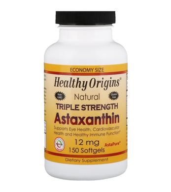 Астаксантин, Astaxanthin (Complex) AstaPure®, Healthy Origins, 12 мг, 150 гелевых капсул - фото
