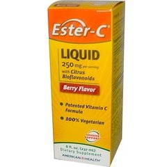 Естер С, Ester-C Liquid, American Health, з биофлавоноидами, ягоди, 237 мл - фото