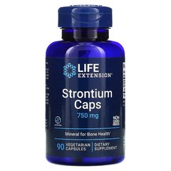 Стронций для здоровья костей, Strontium Caps, Mineral for Bone Health, Life Extension, 750 мг, 90 вегетарианских капсул - фото