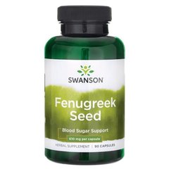 Пажитник, насіння, Fenugreek Seed, Swanson, 610 мг, 90 капсул - фото