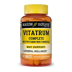 Повний Комплекс Мультивітамінів та Мінералів, Vitatrum Complete Multivitamin & Multimineral, Mason Natural, 150 таблеток - фото