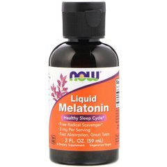 Мелатонін, Melatonin, Now Foods, рідкий, 60 мл - фото