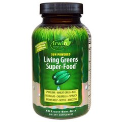 Зелена їжа, Greens Super-Food, Irwin Naturals, 60 гелевих капсул - фото