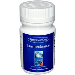 Ламброкиназа (Lumbrokinase), Allergy Research Group, 60 капсул з энтеросолюбильным покрытием - фото