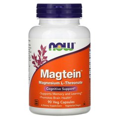 Вітаміни для пам'яті, Magtein, Now Foods, 90 капсул - фото