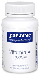 Вітамін A, Vitamin A, Pure Encapsulations, 10,000 МО, 120 капсул - фото