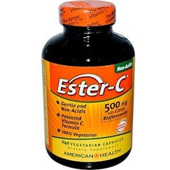 Естер С з біофлавоноїдами, Ester-C, American Health, 500 мг, 240 капсул - фото