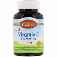 Вітамін С для дітей зі смаком апельсина 125 мг, Carlson Labs, 60 жувальних конфет - фото