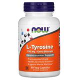 Тирозин, L-Tyrosine, Now Foods, 750 мг, 90 капсул, фото