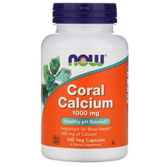 Кораловий кальцій, Coral Calcium, Now Foods, 1000 мг, 100 капсул - фото