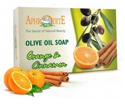 Натуральне оливкове мило з маслом Апельсина і Корицею, Aphrodite, 100 г - фото