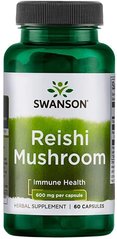 Гриби Рейші, Reishi Mushroom, Swanson, 600 мг, 60 капсул - фото