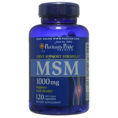 МСМ, Метилсульфонілметан, MSM, Puritan's Pride, 1000 мг, 120 капсул - фото