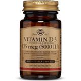 Витамин Д3, Vitamin D3, Solgar, 125 мкг (5000 МЕ), 60 вегетарианских капсул, фото