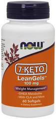 7 кето управление весом, 7-Keto, Now Foods, 100 мг, 60 капсул - фото
