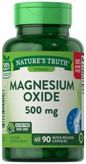 Оксид магния, Magnesium Oxide, Nature's Truth, 500 мг, 90 капсул - фото