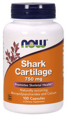 Акулий хрящ, Shark Cartilage, Now Foods, 750 мг, 100 капсул - фото