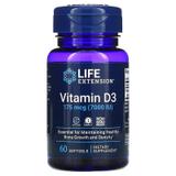 Витамин Д3, Vitamin D3, Life Extension, 7000 МЕ, 60 капсул, фото