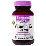 Витамин К1, Vitamin K1, Bluebonnet Nutrition, 100 мкг, 100 капсул, фото