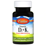 Вітамін Д3 і К2, Vitamin D3 + K2, Carlson Labs, 60 капсул, фото
