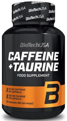 Кофеин+Таурин, Caffeine+Taurine, Biotech USA, 60 капсул - фото