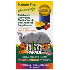 Витамины для детей (Children's Multi-Vitamin), Nature's Plus, Animal Parade, ассорти вкусов, 180 животных - фото