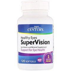 Витамины для глаз, SuperVision, 21st Century, 120 гелевых капсул - фото