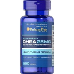 DHEA (дегідроепіандростерон), DHEA, Puritan's Pride, 25 мг, 250 таблеток - фото