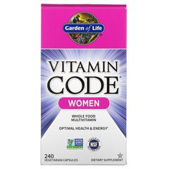 Сырые Витамины для женщин, Vitamin Code, Garden of Life, 240 капсул - фото