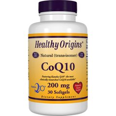 Коэнзим Q10, Kaneka (COQ10), Healthy Origins, 200 мг, 30 желатиновых капсул - фото