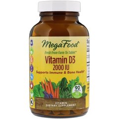 Витамин Д3, Vitamin D3, MegaFood, 2000 МЕ, 90 таблеток - фото