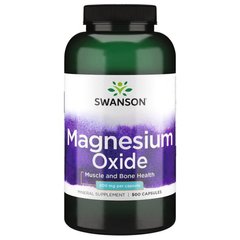 Оксид Магнію, Magnesium, Swanson, 200 мг, 500 капсул - фото