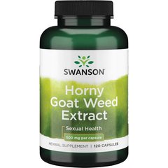 Бур'янів екстракт роговий козел, Horny Goat Weed Extract, Swanson, 500 мг, 120 капсул - фото