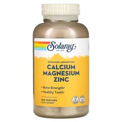 Кальцій, магній і цинк, Calcium, Magnesium, Zinc, Solaray, 250 капсул - фото