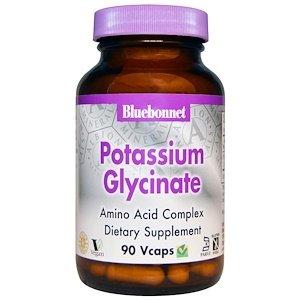 Калій, Potassium Glycinate, Bluebonnet Nutrition, 90 капсул - фото
