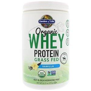 Сывороточный протеин, вкус ванили, Whey Protein, Garden of Life, органик, 379 г - фото