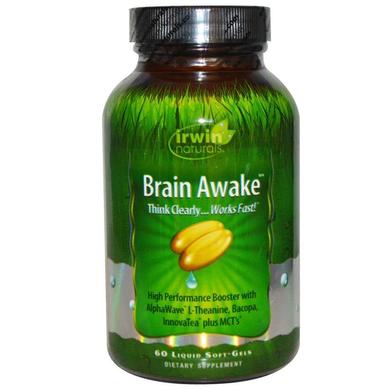 Витамины для мозга, Brain Awake, Irwin Naturals, 60 желейных таблеток - фото