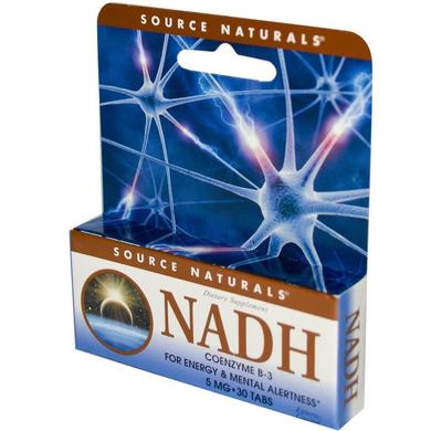 Коэнзим В-3 для энергии, NADH, CoEnzyme B-3, Source Naturals, 5 мг, 30 таблеток - фото