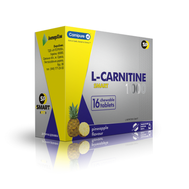 Л-карнитин 1000, Smart Pit, 16 жевательных таблеток - фото