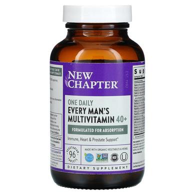 Мультивитамины для мужчин 40+, Daily Multi, New Chapter, 1 в день, 96 таблеток - фото