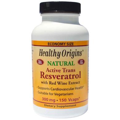 Ресвератрол (Resveratrol), Healthy Origins, з екстрактом червоного вина, 300 мг, 150 рослинних капсул - фото