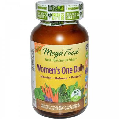 Витамины для женщин, Women's Multivitamin Mineral, MegaFood, 1 в день, 90 таблеток - фото