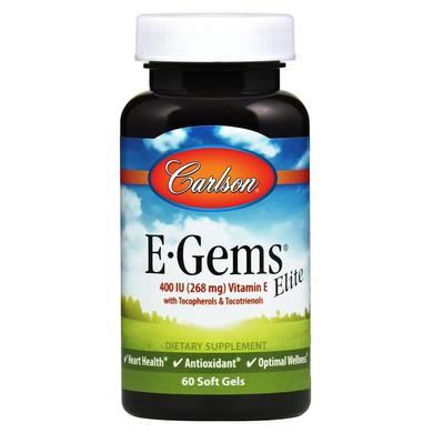 Витамин Е, Vitamin E, Carlson Labs, 400 МЕ, 60 капсул - фото