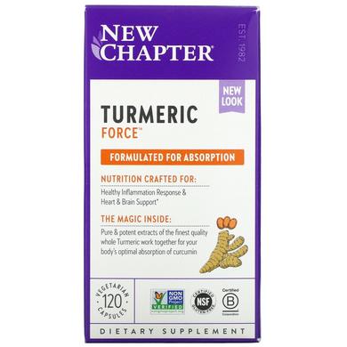 Куркума, Turmeric Force, New Chapter, 120 рослинних капсул - фото