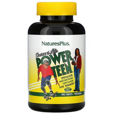 Вітаміни для підлітків, Supplement For Teenagers, Nature's Plus, Source of Life, 180 таблеток - фото