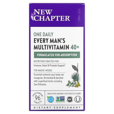 Вітаміни для чоловіків 40+, Daily Multi, New Chapter, 1 в день, 96 таблеток - фото