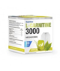 Л-карнітин 3000, L-Carnitine 3000, Quamtrax, смак зелений чай, 20 флаконів - фото