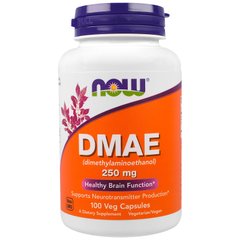 DMAE (Диметиламиноэтанол), Now Foods, 250 мг, 100 капсул - фото